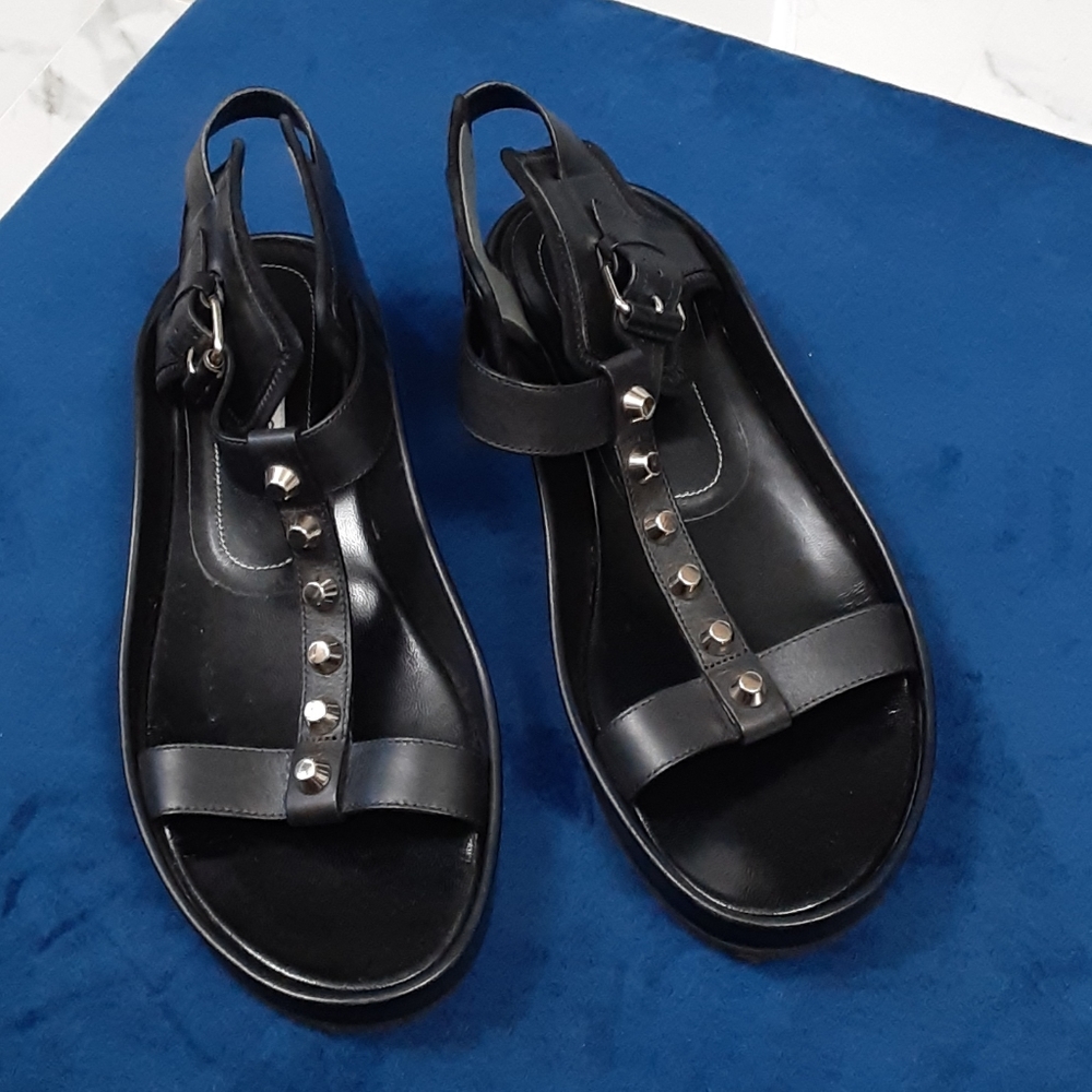 Balenciaga black studded gladiator sandals